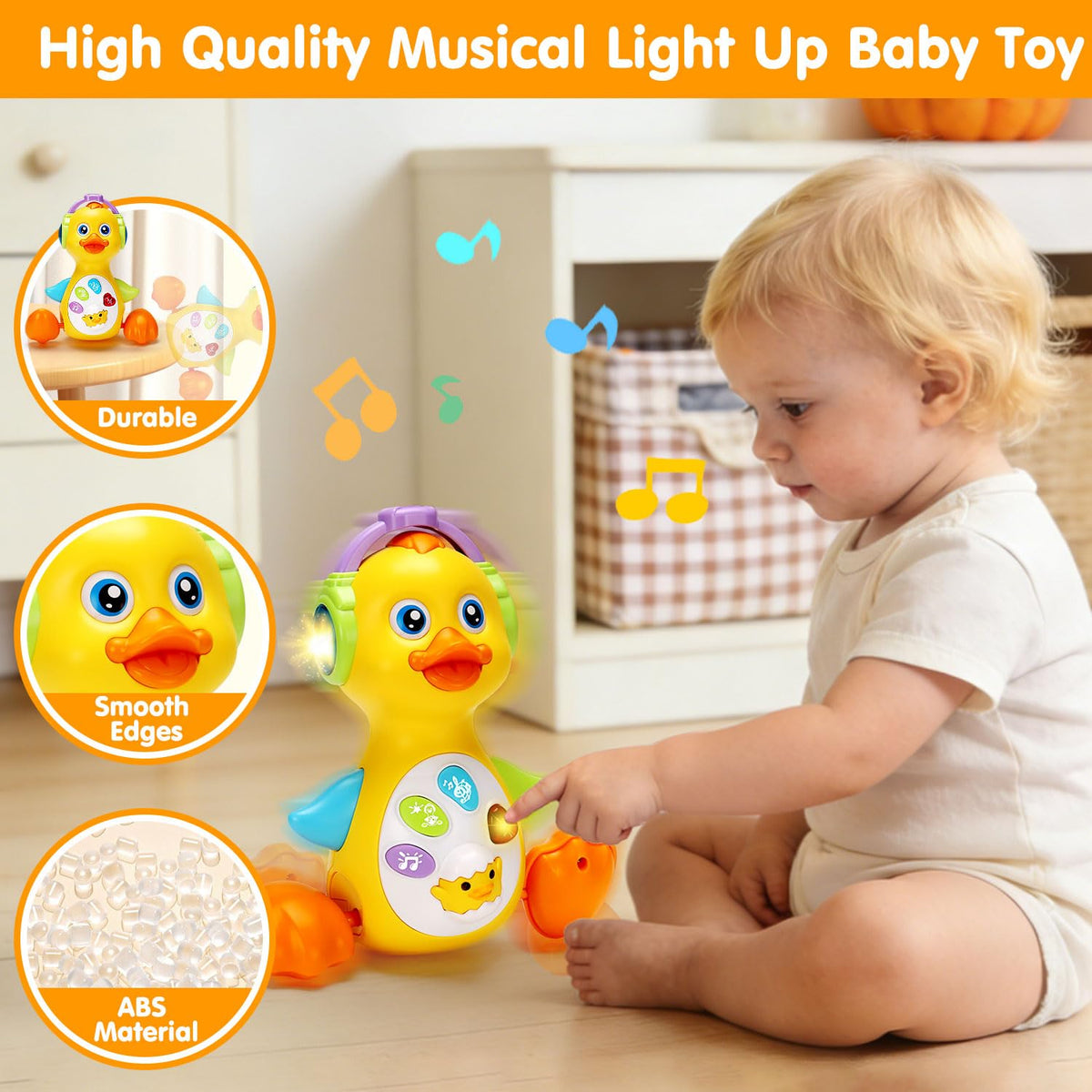 Tsomtto safe ABS BPA-free duck toy with rounded edges for safe exploration