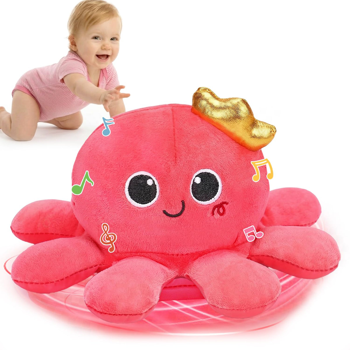 Tsomtto baby octopus toy light-up dancing for engaging playtime and sensory delight.