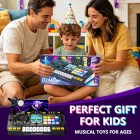 Tsomtto Birthday gift DJ mixer toy sparks musical play