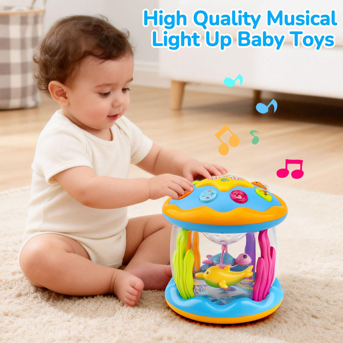 Tsomtto crawling toy with wheels encourages early walking.