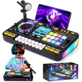 Tsomtto Kids DJ Mixer Table with LED lights for immersive music play and learning