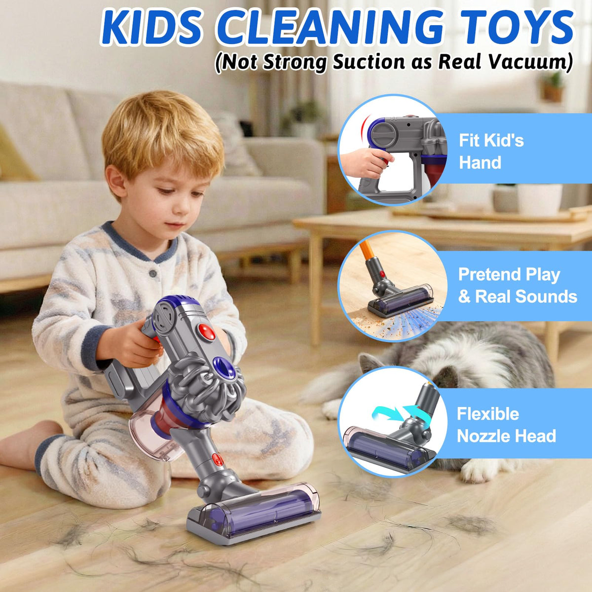 Tsomtto Kids Vacuum extension tube for extended reach during play