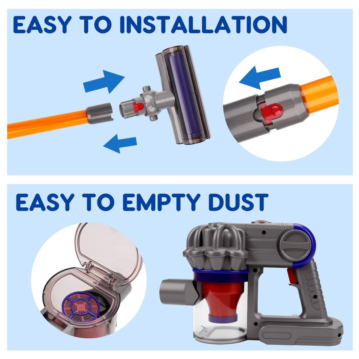 Tsomtto Kids Vacuum in action to boost interactive cleaning skills