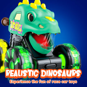 Tsomtto LED wheel lights enhance nighttime dinosaur play.