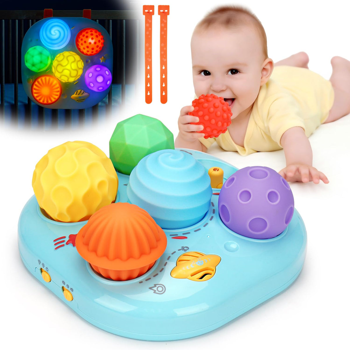 Tsomtto light-up sensory balls illuminate playtime, inviting curious infants to explore sounds.