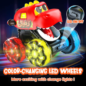 Tsomtto monster truck Triceratops toy glows with dino charm.