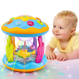 Tsomtto ocean rotating projector dolphin for soothing baby play.