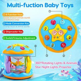 Tsomtto ocean rotating projector turtle enhancing tummy time imagination.