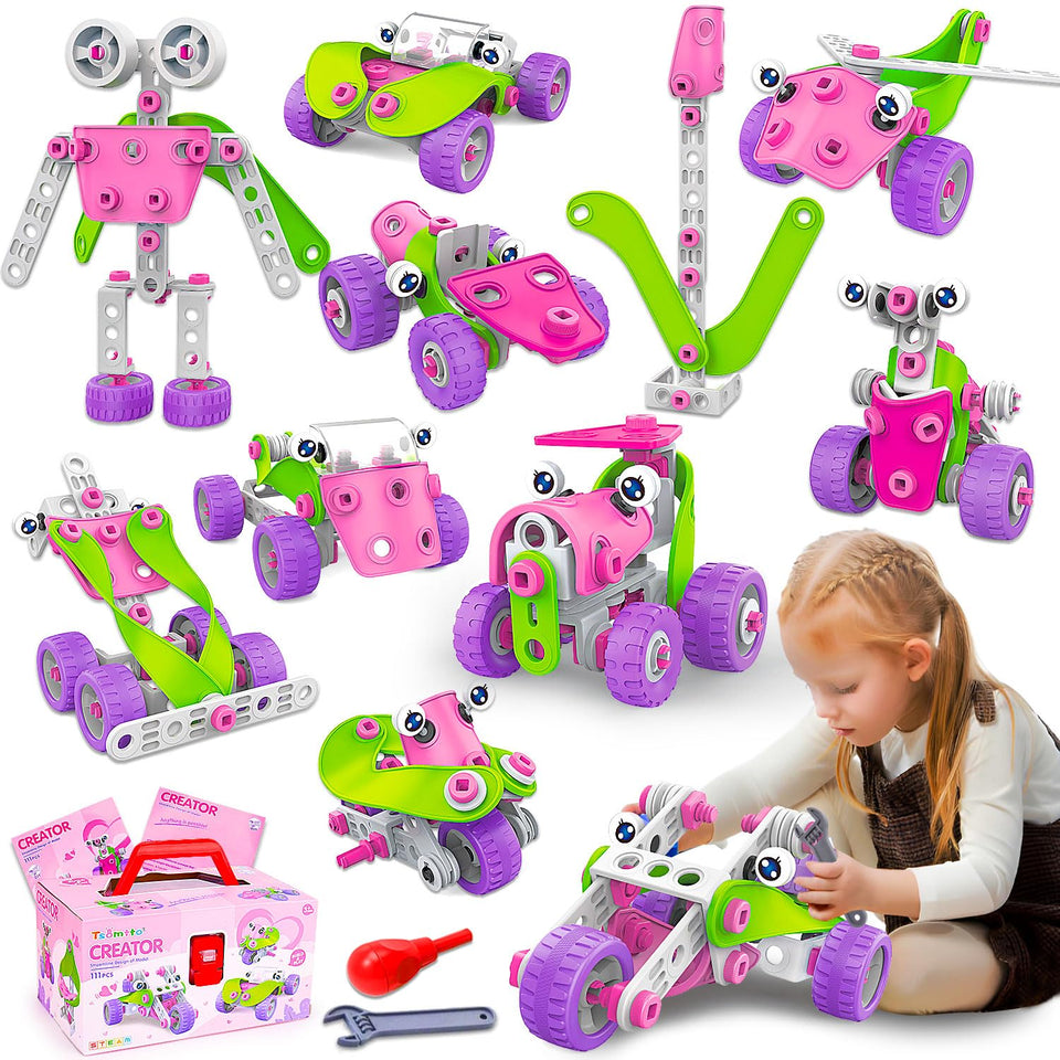 Tsomtto pink 14-in-1 models: fosters imaginative building play.