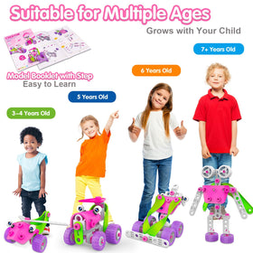 Tsomtto pink building-parts: bright, non-toxic pieces for creative construction.