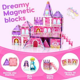 Tsomtto Princess Magnatiles carriage piece invites imaginative travel adventures