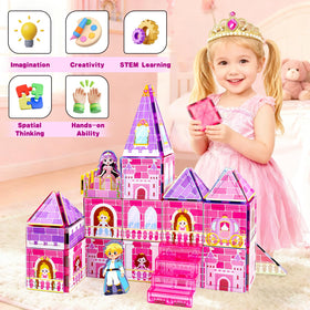 Tsomtto Princess Magnatiles family play set supports cooperative building