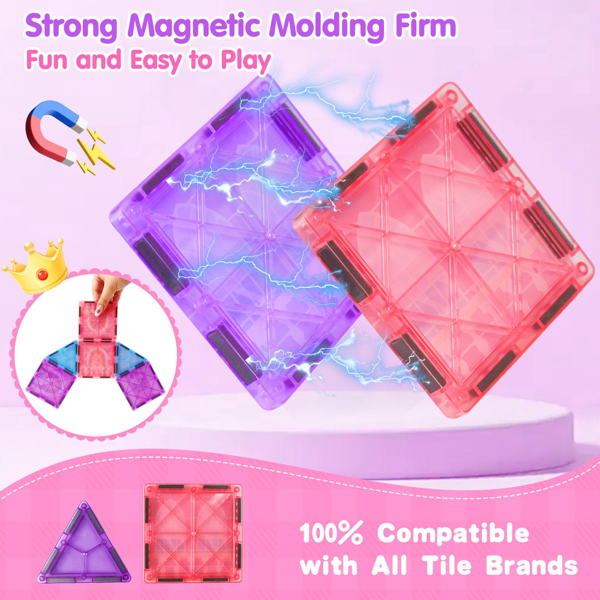 Tsomtto Princess Magnatiles portable travel kit makes learning on the go