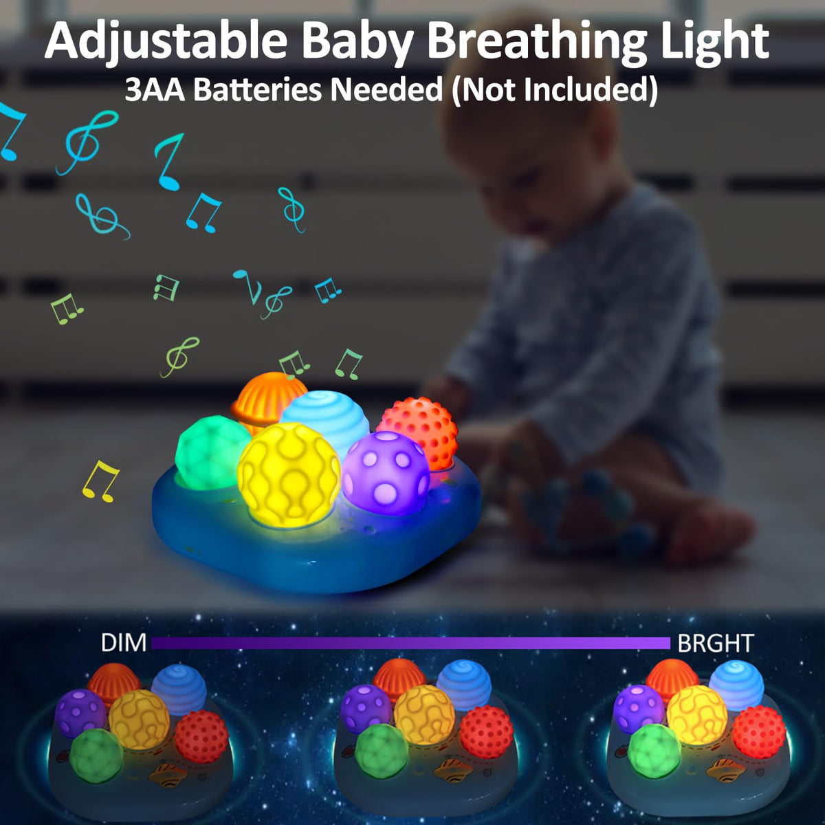 Tsomtto six colorful soft balls offer varied textures for tactile exploration and color recognition.
