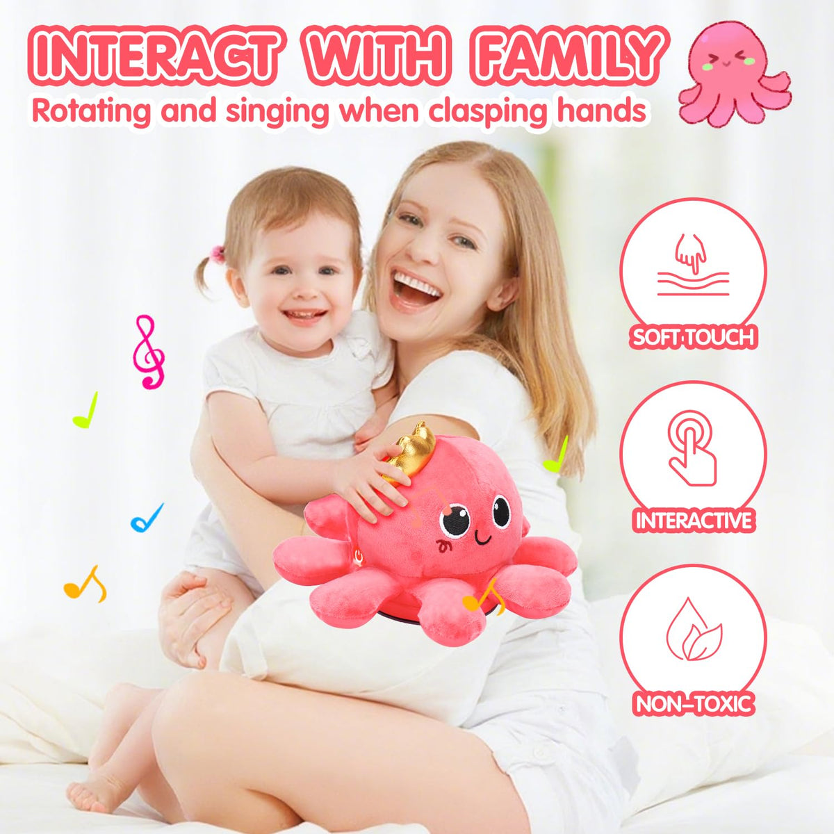 Tsomtto soft plush baby toy with a gentle touch for comforting play.