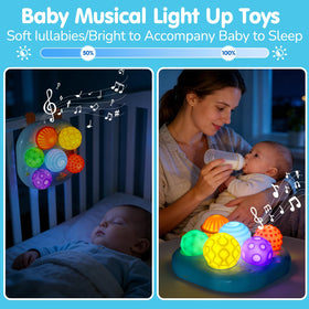 Tsomtto tummy-time musical toy supports early positioning for comfort and focus.