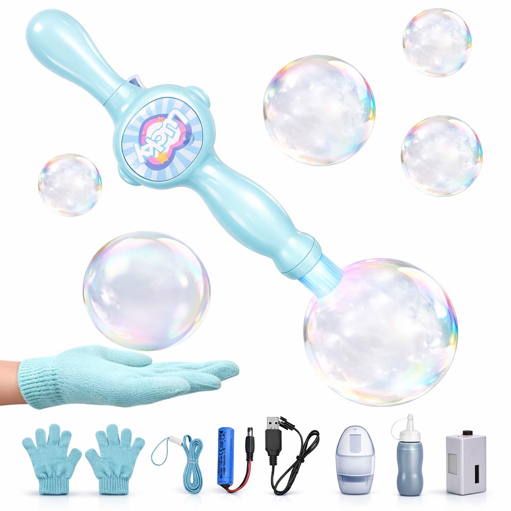 TTKADIY Elastic Bubble Fog Wand blue glow for imaginative bubble play