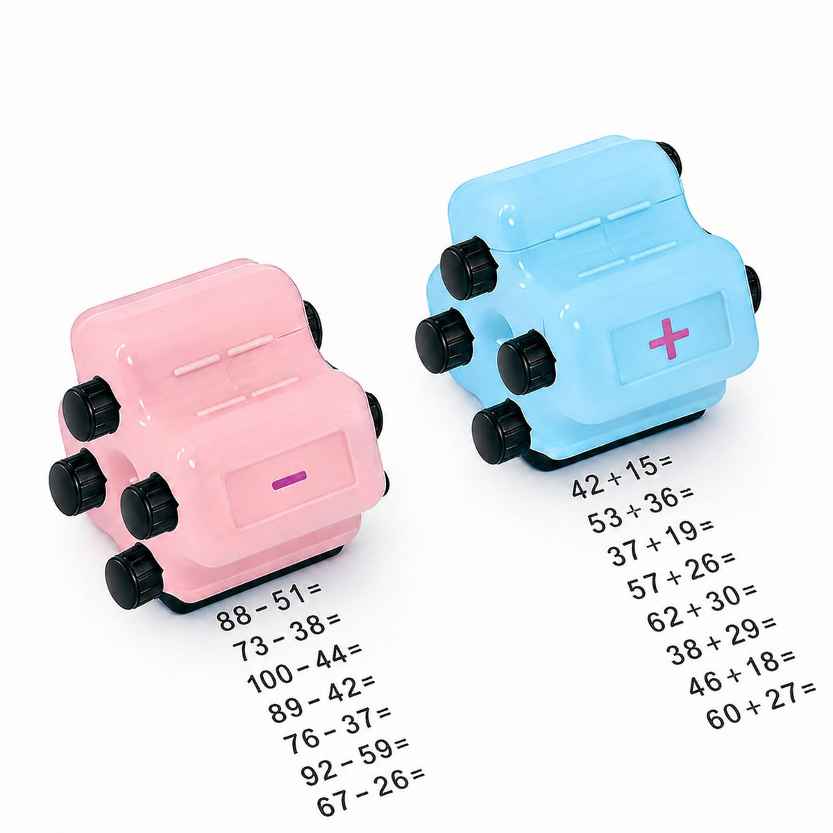 TTKADIY Math Roller Stamp multiplication focus offers rapid 2-digit problems for home practice.