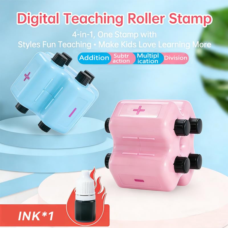 TTKADIY Math Roller Stamp subtraction focus enables simple classroom or home drills.