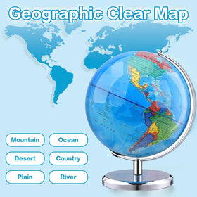 TTKTK World Globe blue desk display, enhances home study and decor