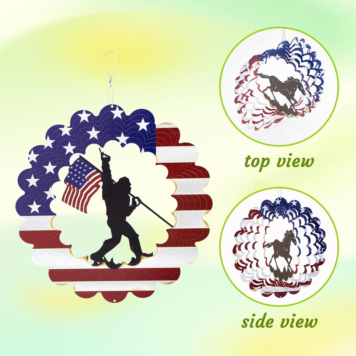 TT-MM Outdoor garden kinetic art spins smoothly in the breeze.