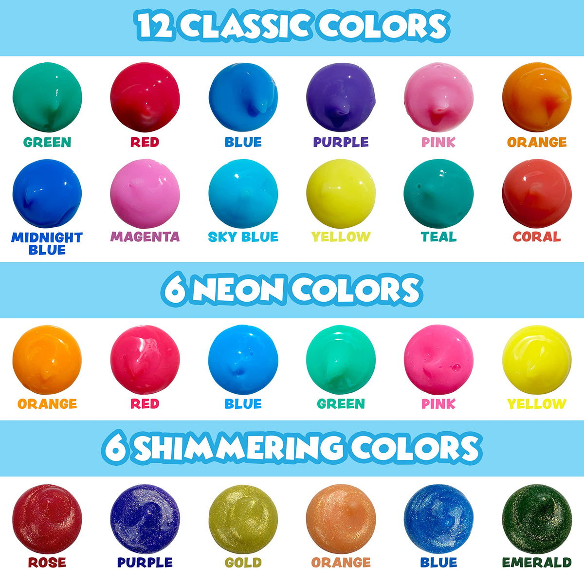 Tub Works 24-color kit includes classic, sparkling, and neon options.