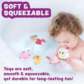 Tub Works Barnyard mold-free chicken bath toy bright colors for water play.