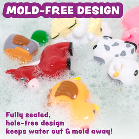 Tub Works Barnyard mold-free sheep bath toy soft and durable for little hands.