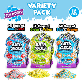 Tub Works Bath Crackles blue-red packs add fizz and pop to bath time.