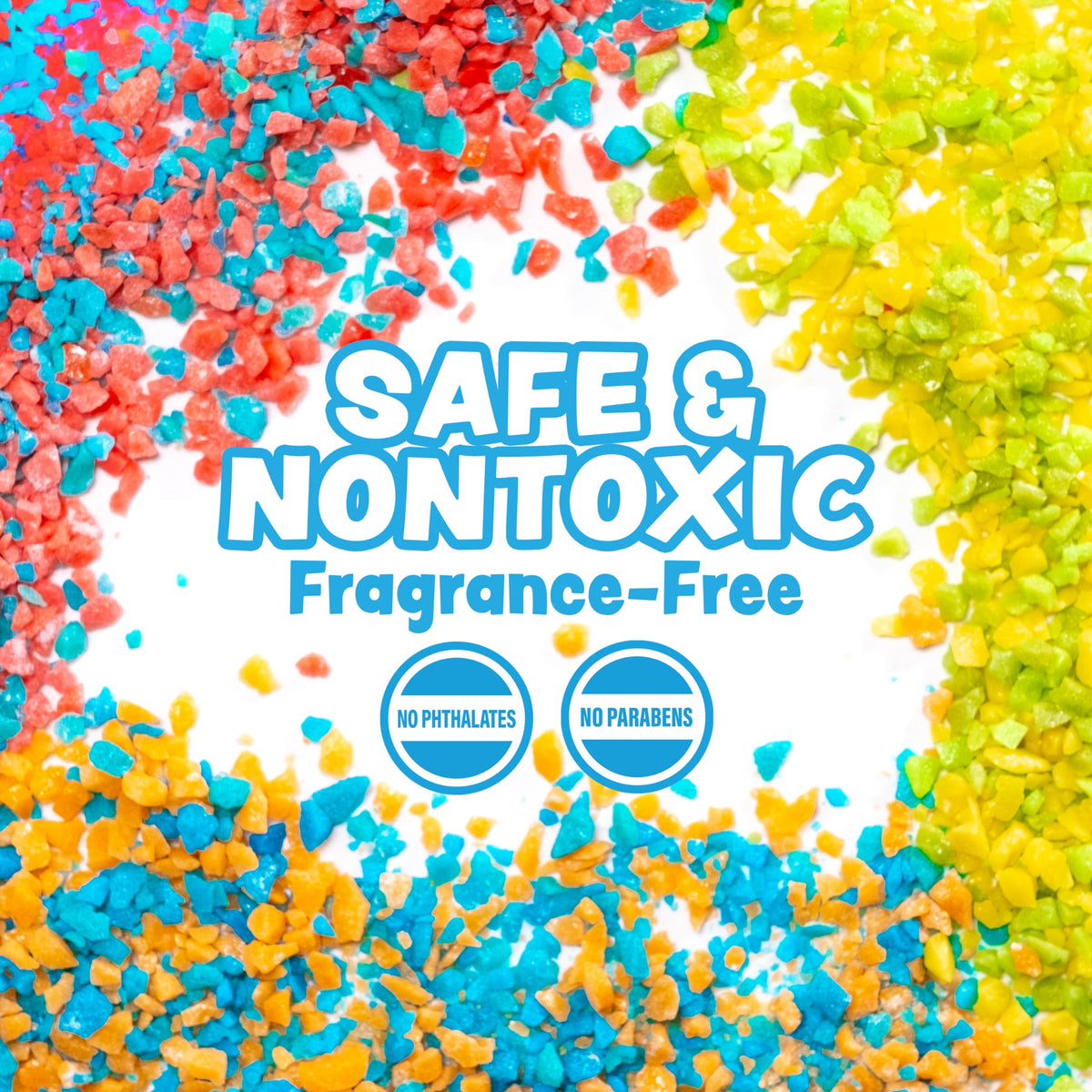 Tub Works Bath Crackles dissolving crystals in tub provide safe, non-staining sensory fun.