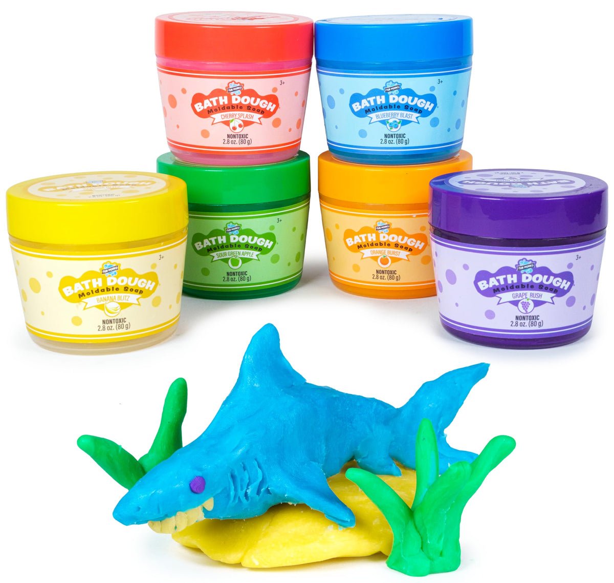 Tub Works Bath Dough 6-pack moldable soap for creative bath art and clean fun.