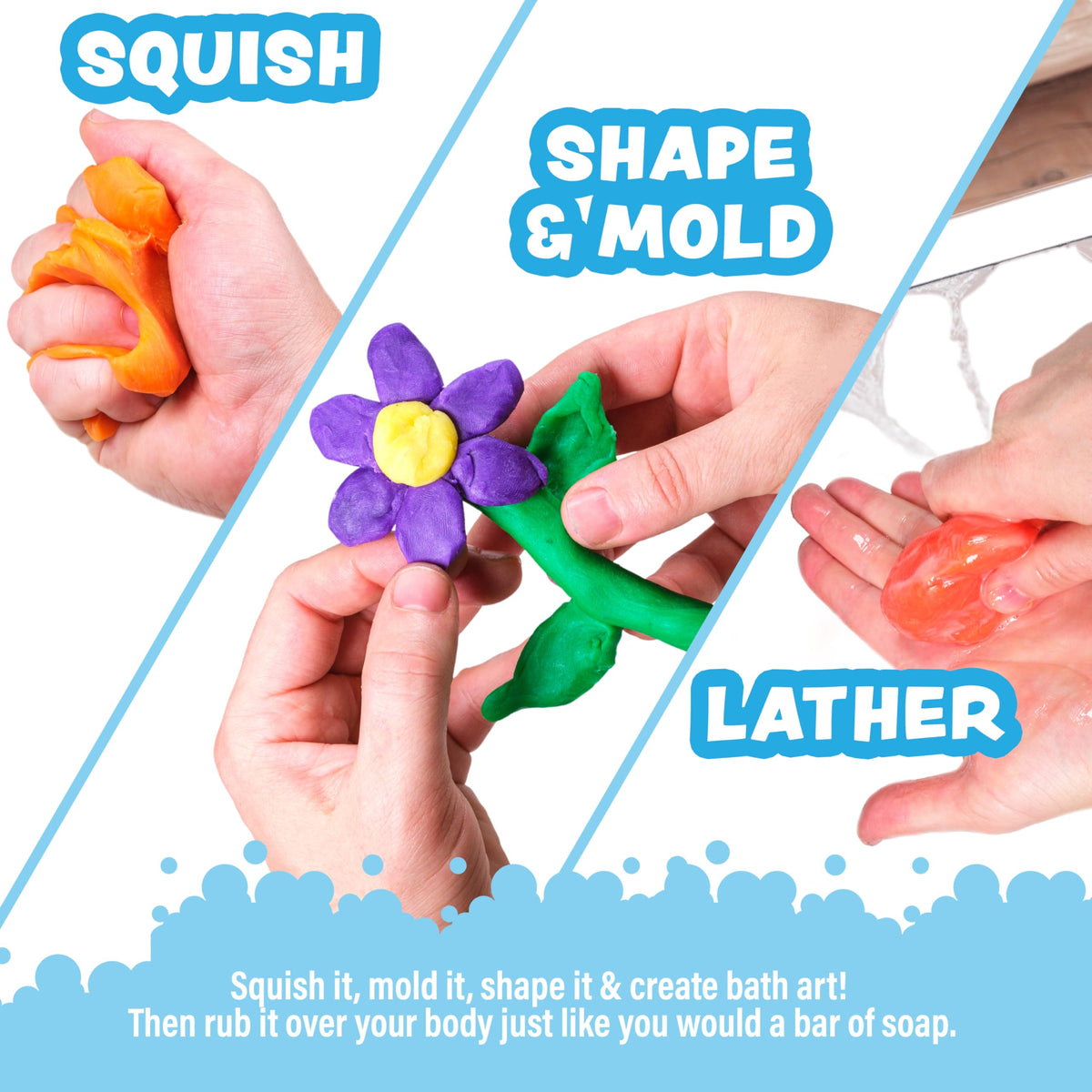 Tub Works Bath Dough orange for molding and lathering.