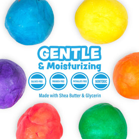 Tub Works Bath Dough yellow banana to encourage color recognition.