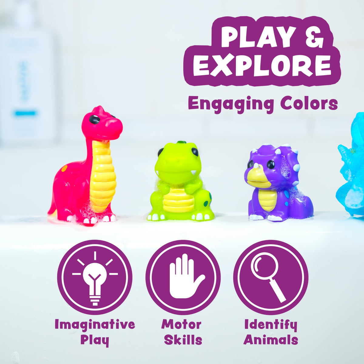 Tub Works Hadrosaurus mold-free bath toy, gentle grip