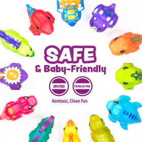 Tub Works Velociraptor mold-free bath toy, grip-and-squeeze