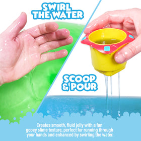 Tub Works Jelly Bath Slime Bombs reveal slime texture as they dissolve.