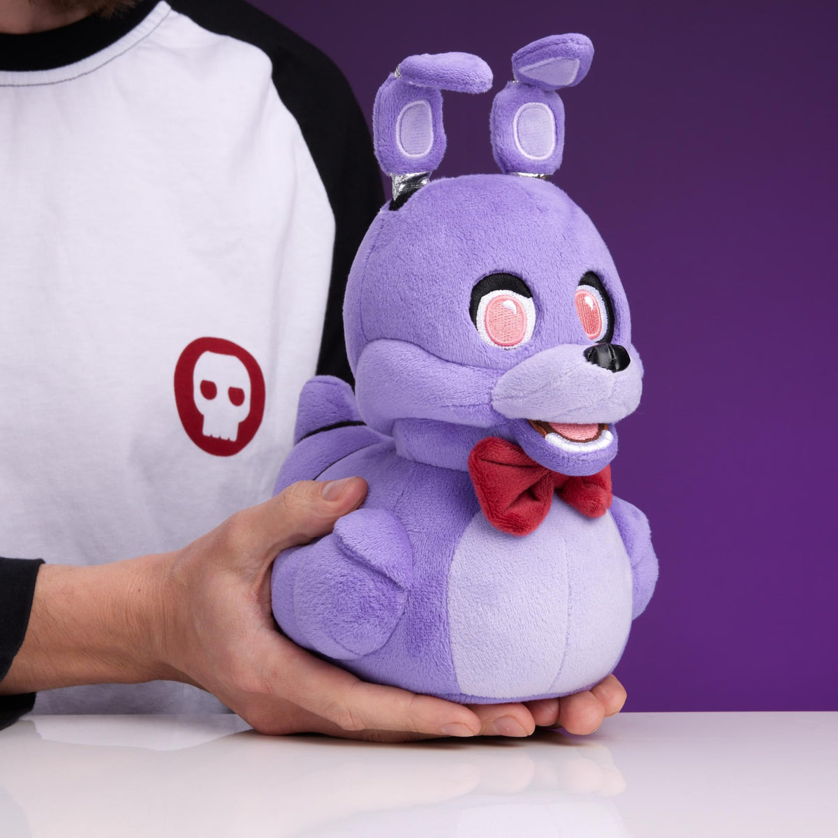 TUBBZ Bonnie cosplaying rubber duck plush stands upright for display.