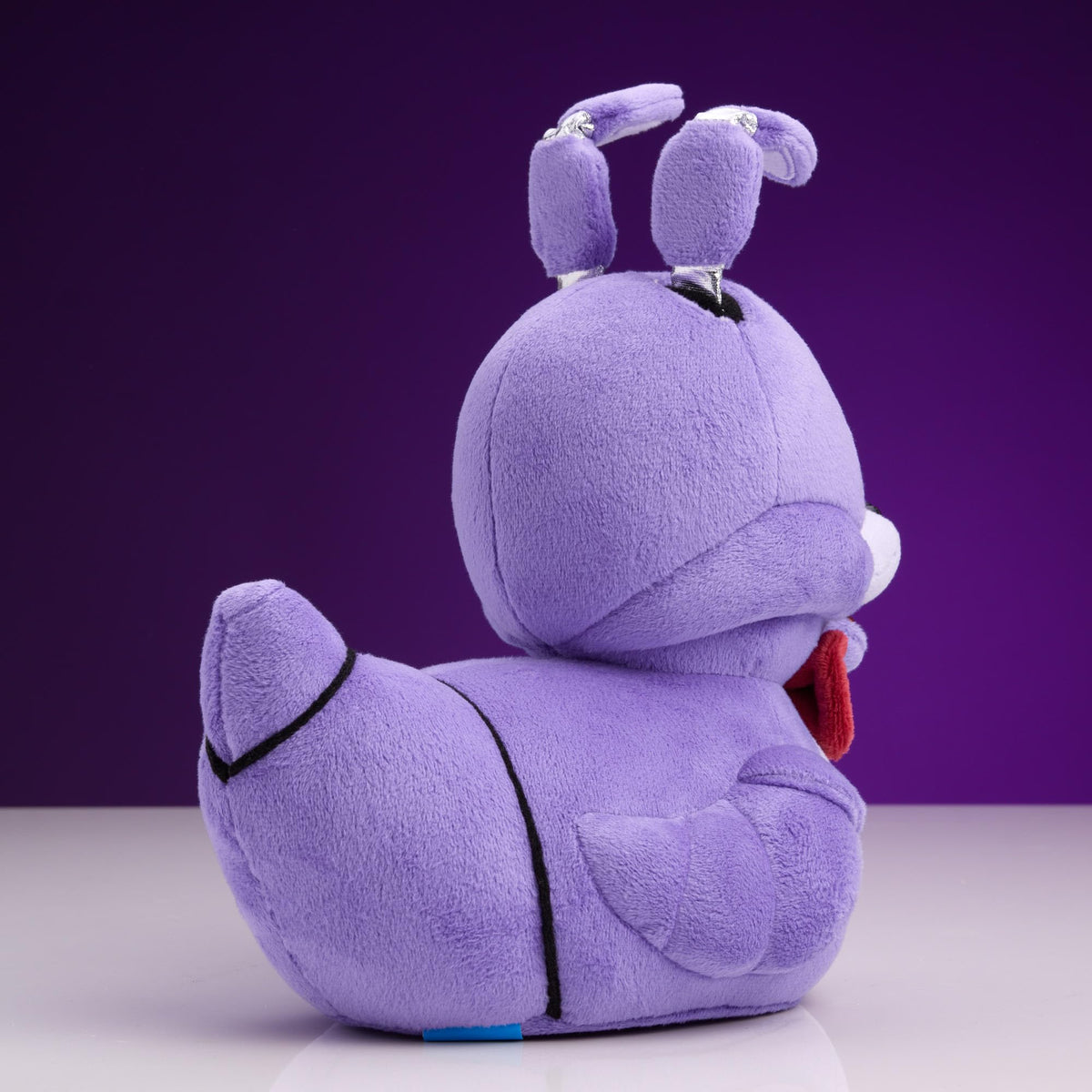 TUBBZ Bonnie cosplaying rubber duck plush features a weighted base for stable display.