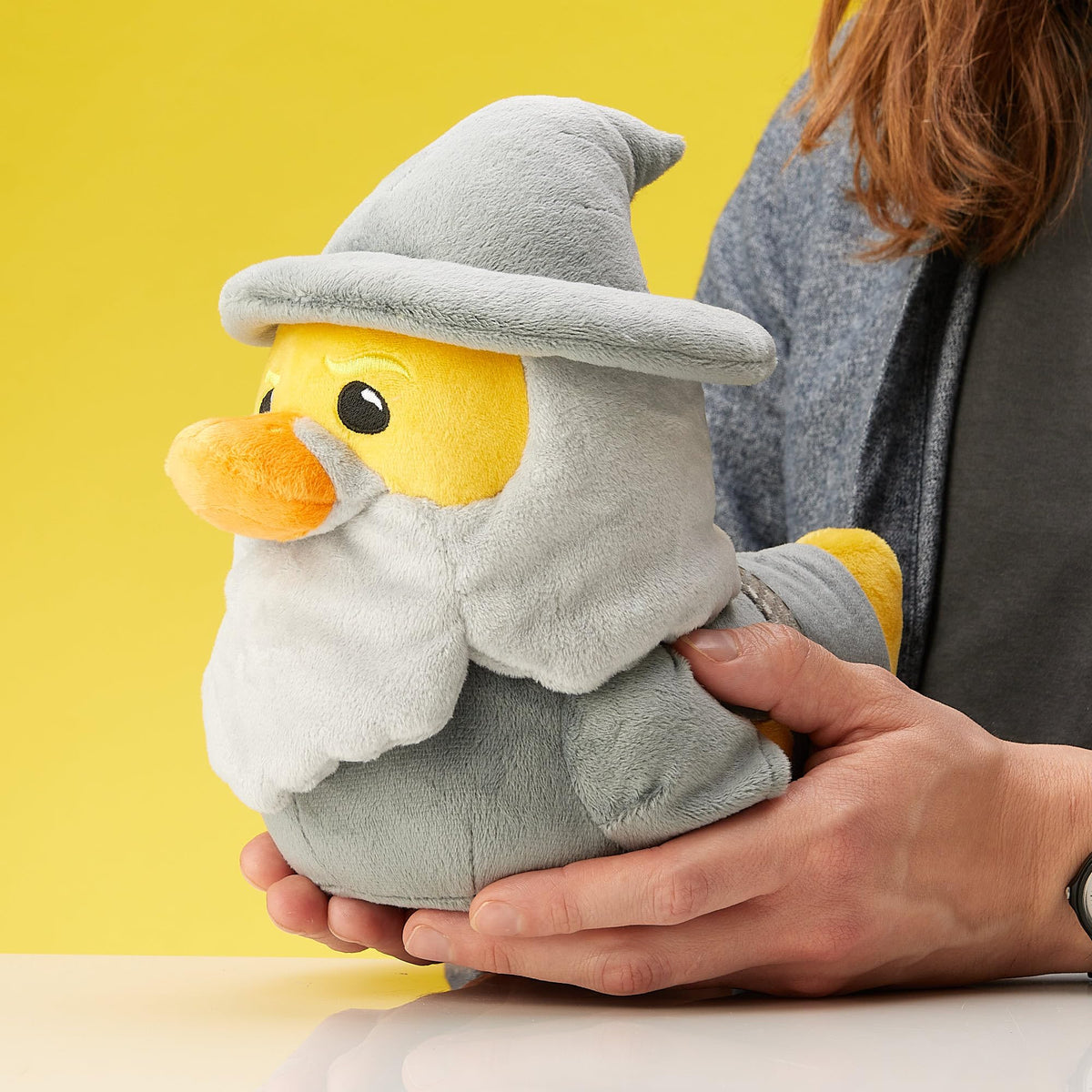 TUBBZ Gandalf plush on desk display with collectible charm