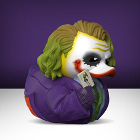 TUBBZ 9 cm joker-duck fits neatly on shelf, desk, or dashboard.