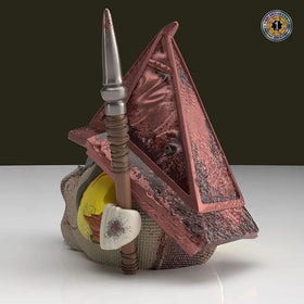 TUBBZ Pyramid Head duck stands 9 cm tall on a desk.