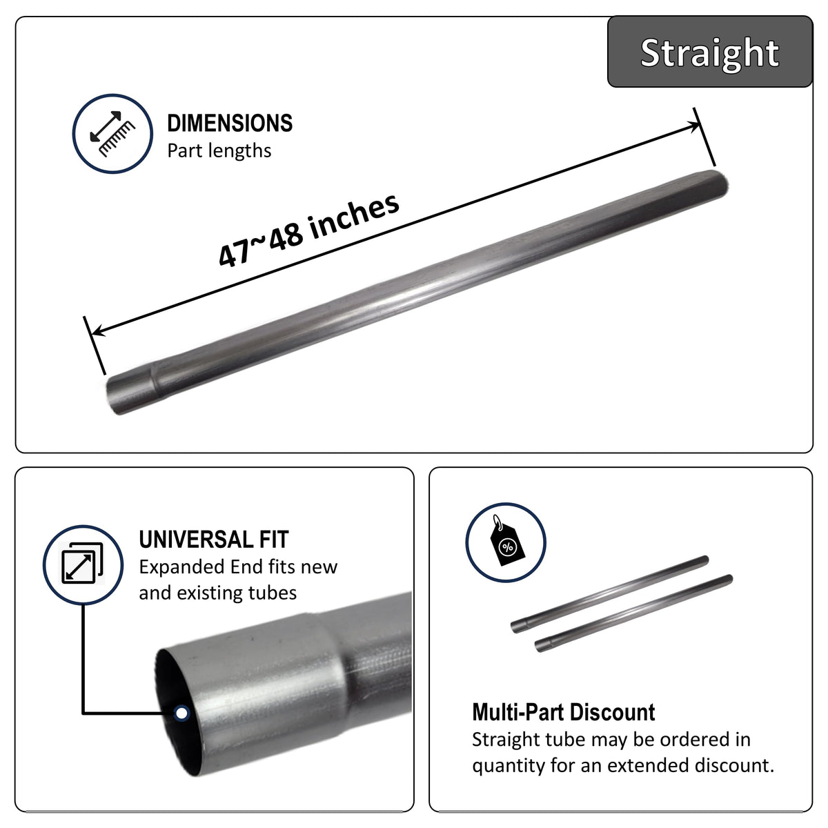 Tube Warehouse 2.5 inch tubing features mandrel bends for smoother flow in builds.