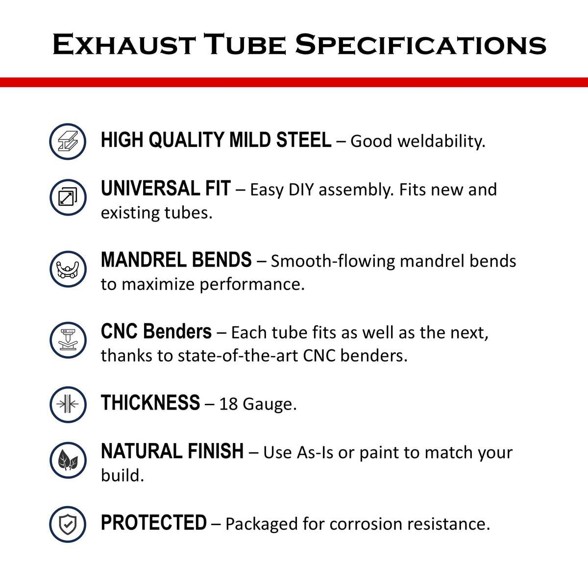 Tube Warehouse 2.5 inch exhaust pipe 4 ft ready for cut-to-length customization.