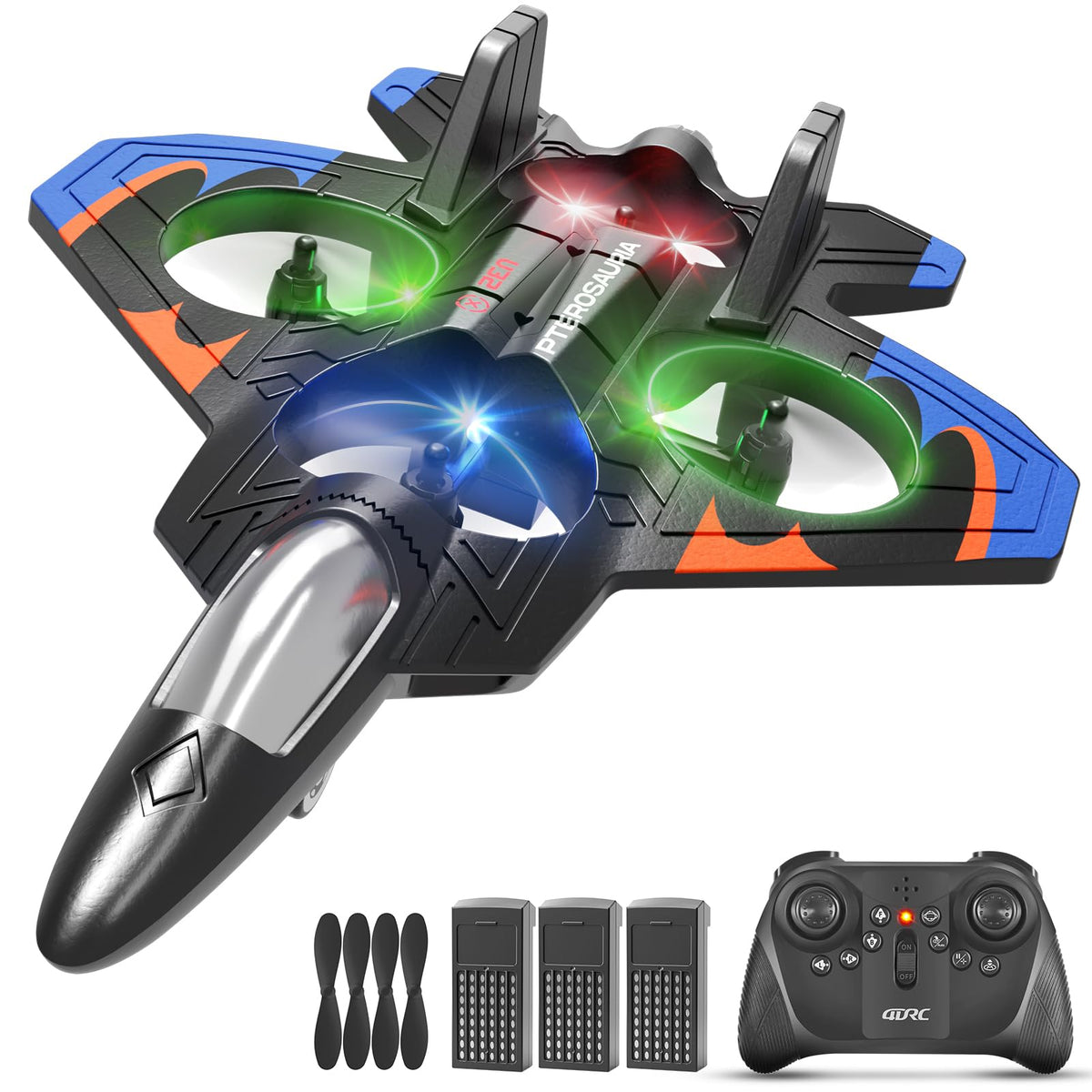 Tubokoro foam RC airplane front view with guards for safe beginner flights.