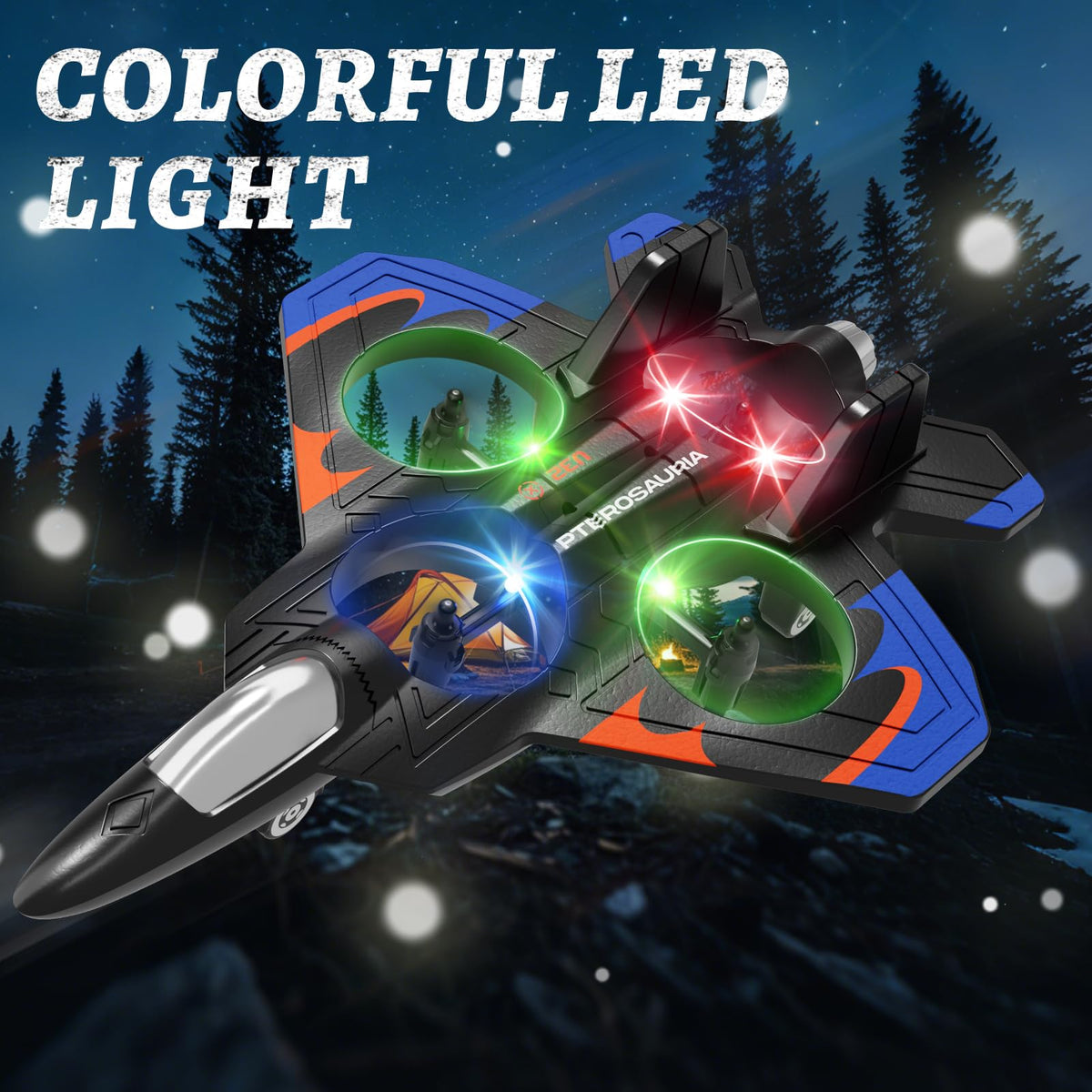 Tubokoro foam RC plane outdoor-nightflight in action ideal for family gatherings.