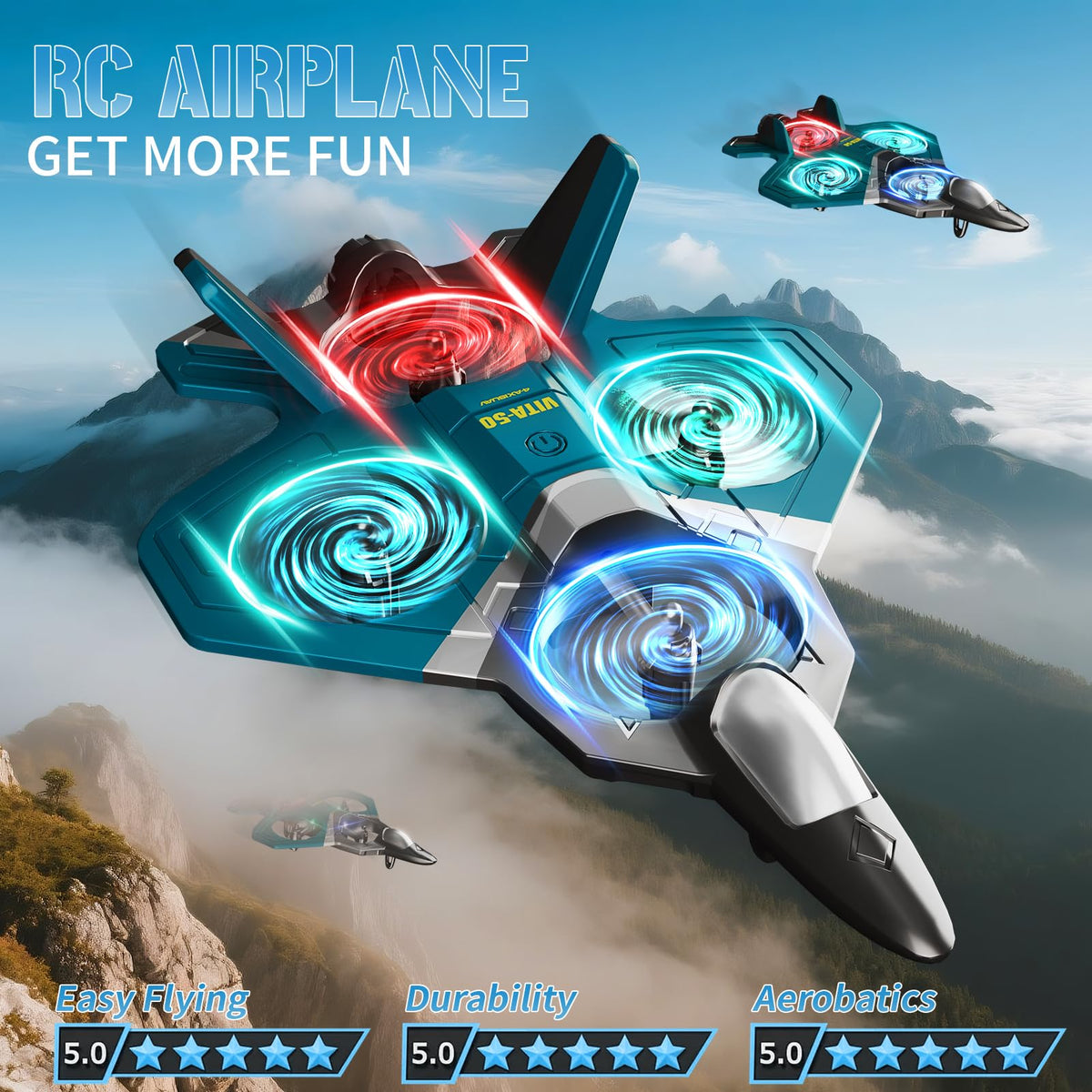 Tubokoro RC Plane durable EPP foam withstands bumps during indoor and outdoor flights.