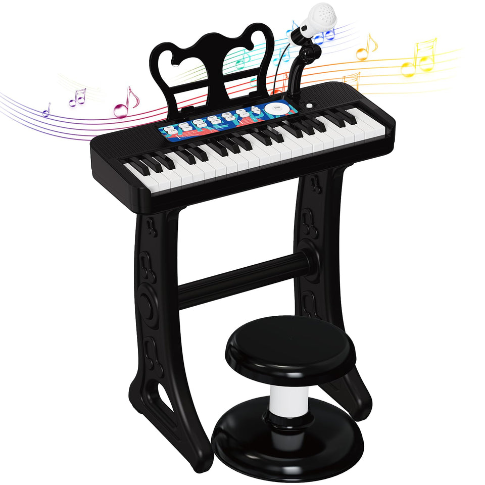 Tucraew 37-key kids piano with microphone for singing while playing
