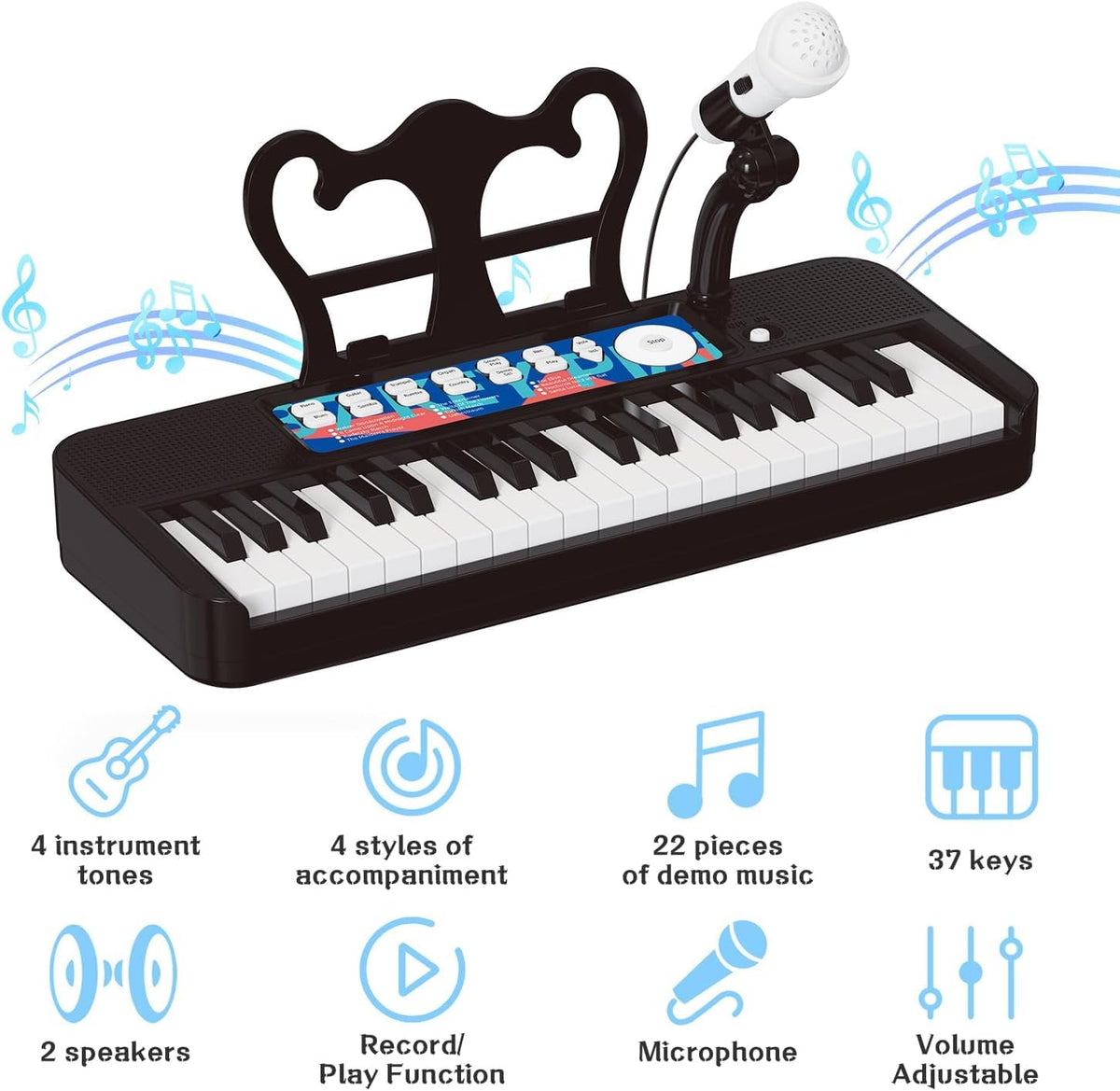 Tucraew music stand and audio cable for playing along with devices