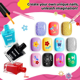 Tudaymol 8 vibrant colors – quick-drying, easy-to-style nails for kids.