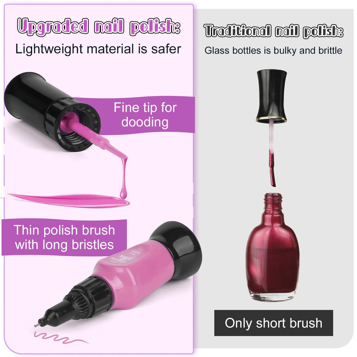 Tudaymol eight-color polish set provides vibrant options for young designers.